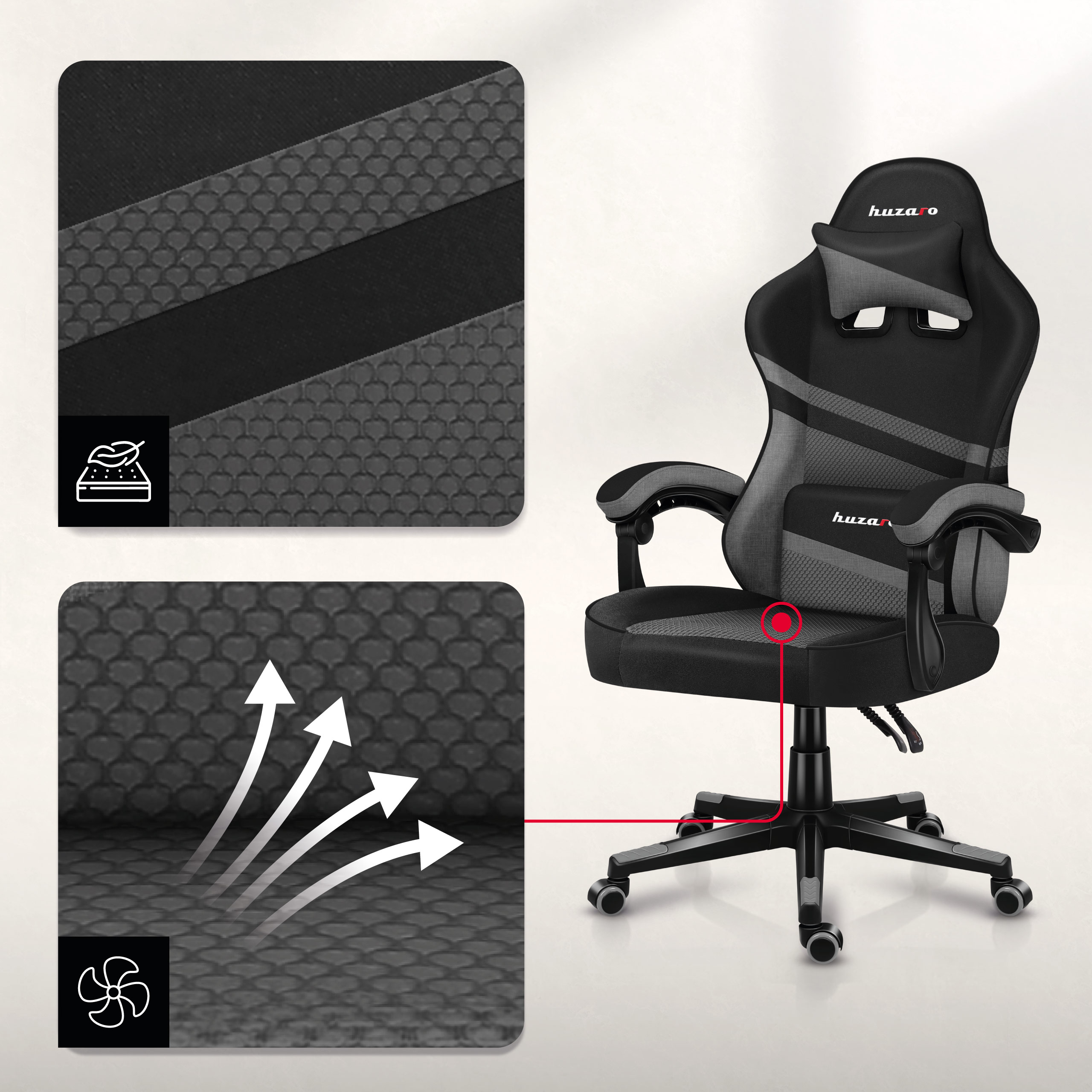 Fotel Huzaro Force 4.4 materiały